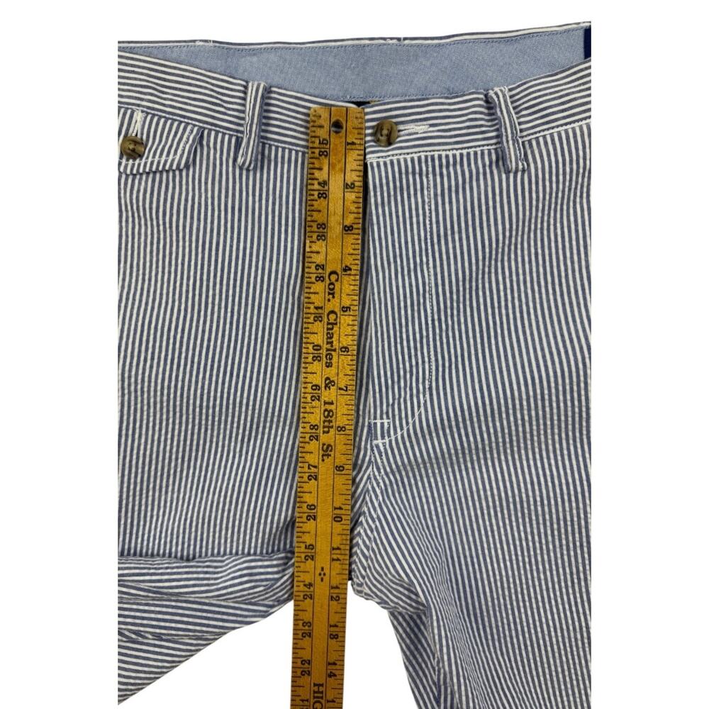Polo Ralph Lauren Pants Blue White Seersucker Stretch Straight Fit Mens 38x31 - Picture 10 of 13